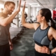 Couples fitness training Westport CT session at Sherpa Fitness with partners celebrating workout goals