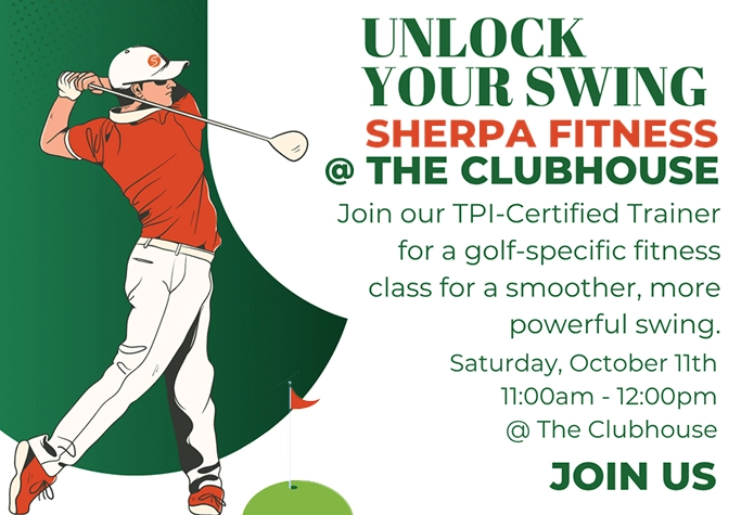 Luke Yoder coaching a golf fitness workout at The Clubhouse rooftop in Westport, CT, hosted by Sherpa