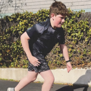 Young athlete sprinting for speed and agility at Sherpa Basecamp in Westport, CT
